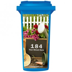 Your House Number Or Name & Street Name On A Chalkboard In The Garden Wheelie Bin Sticker Panel